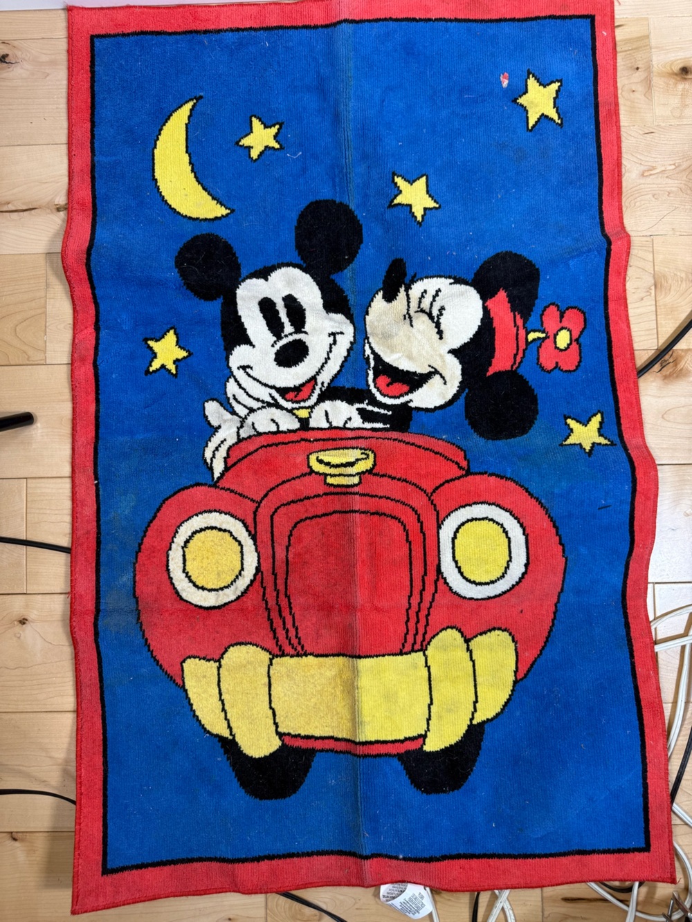 Mickey & Minnie Cartoon Car Kids Rug
